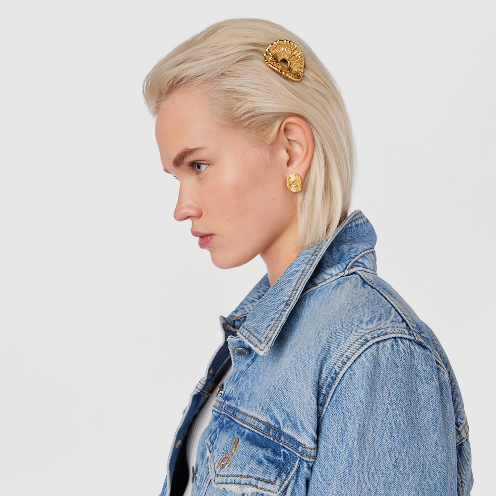 Silver vermeil Wicker Brooch