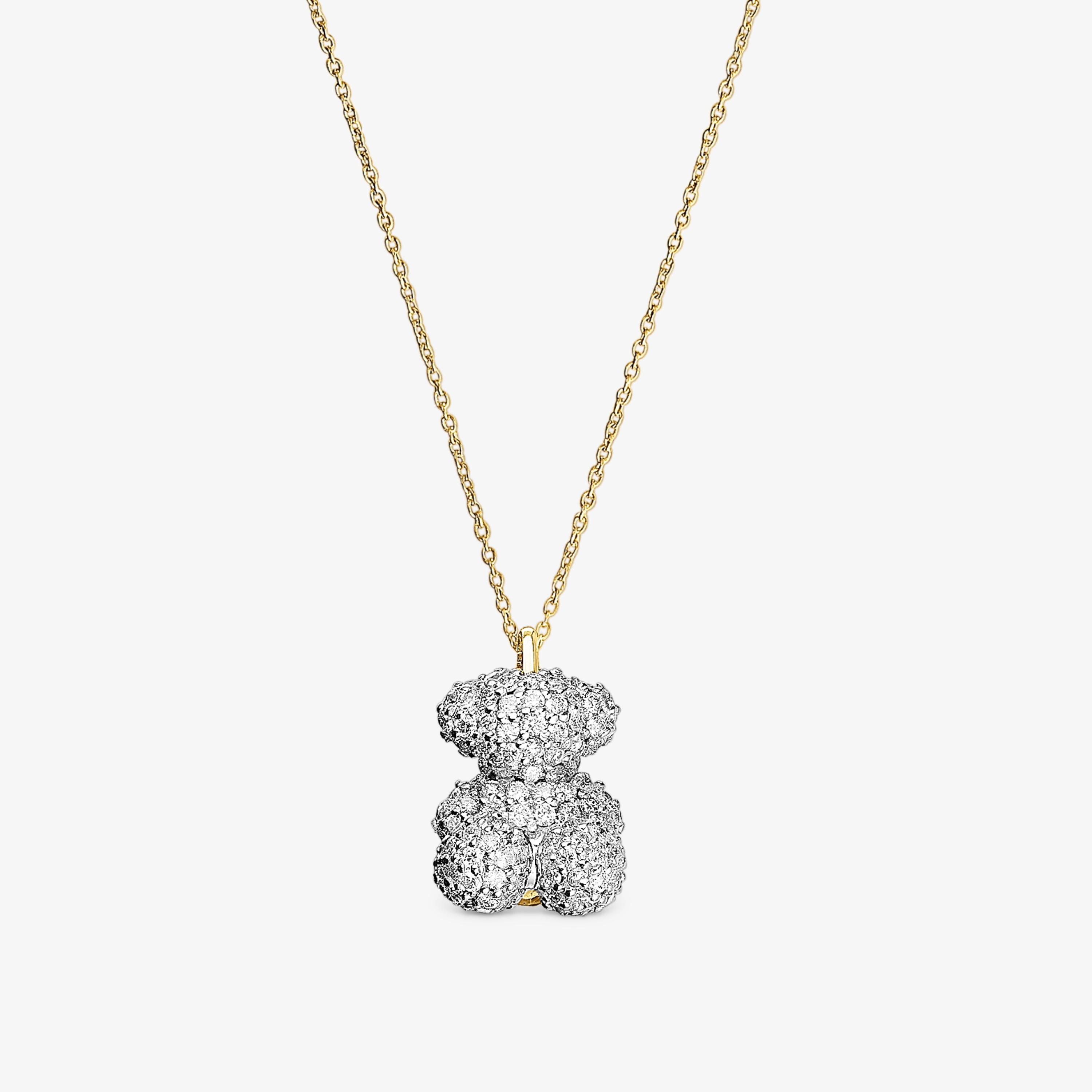 0.58ct-diamond and 18K solid gold Bold Bear necklace