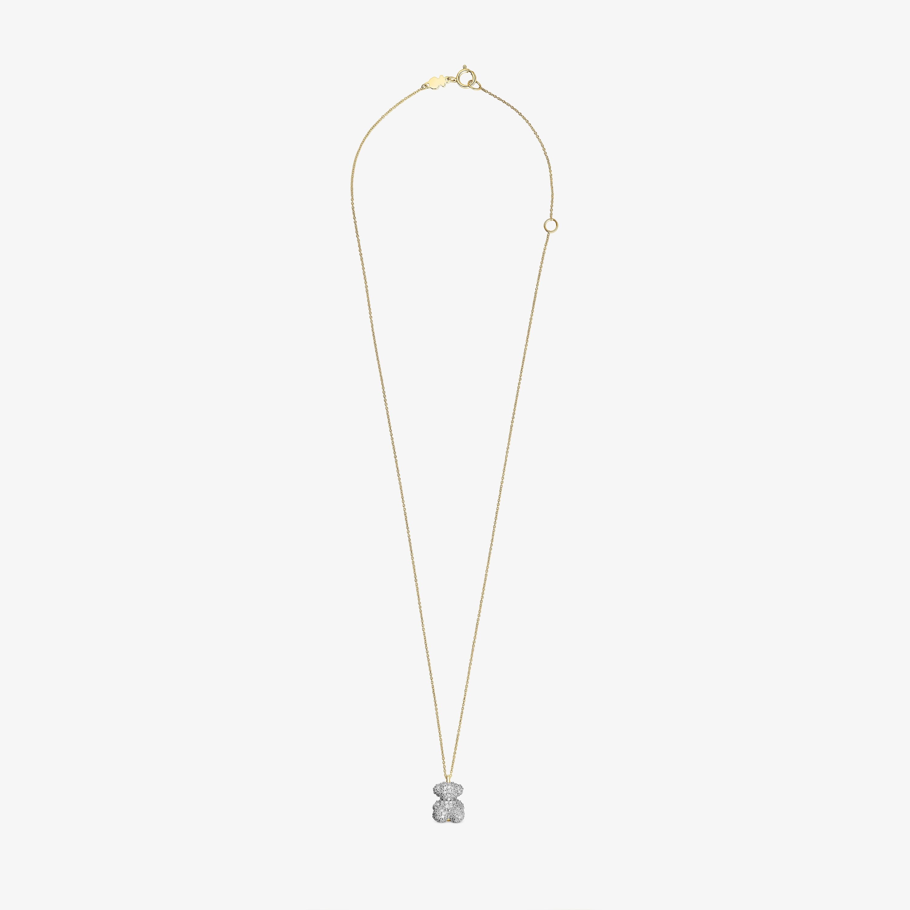 0.58ct-diamond and 18K solid gold Bold Bear necklace