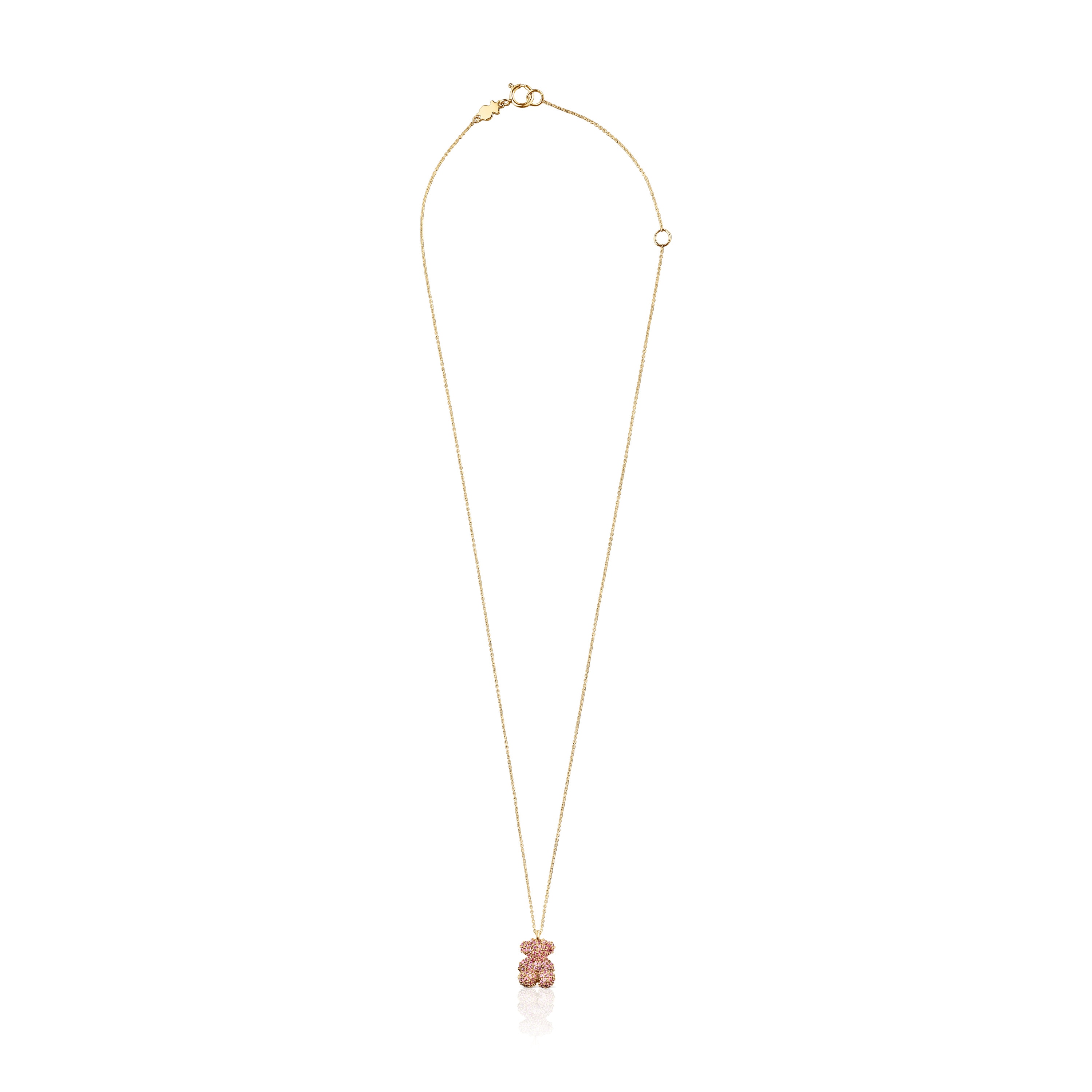 Collar oso de zafiros y oro Bold Bear