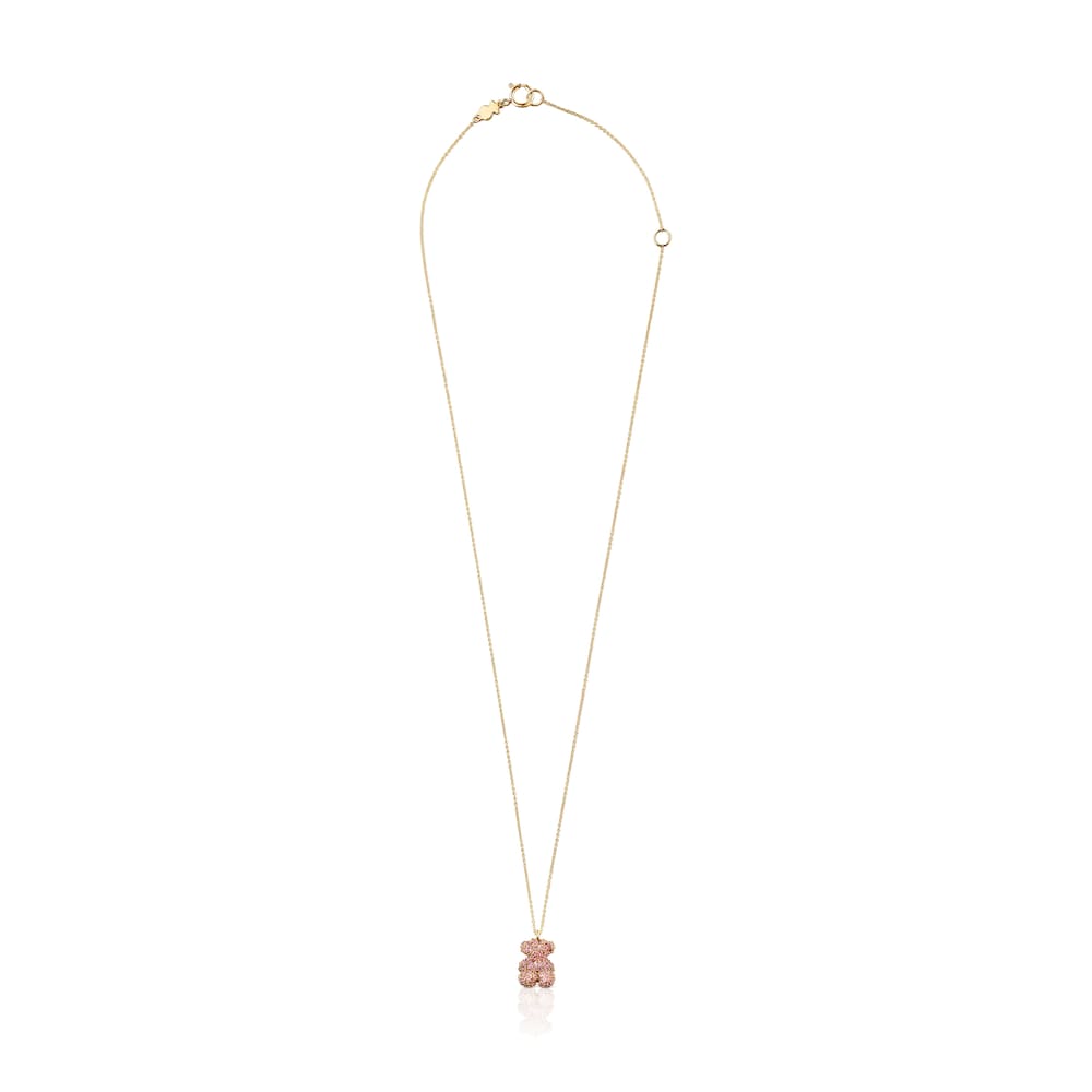 Sapphire and gold Bold Bear necklace