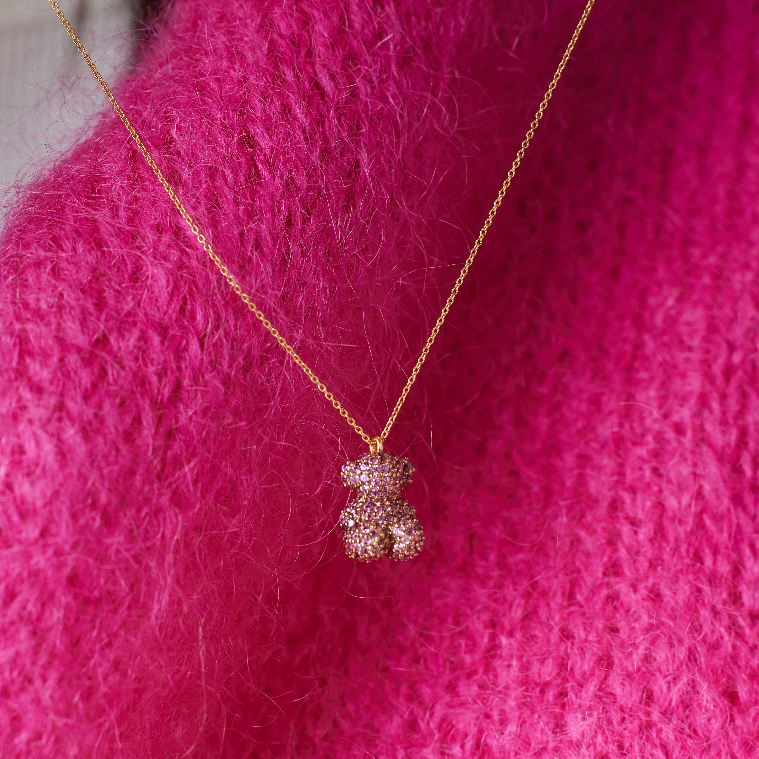 Collar oso de zafiros y oro Bold Bear