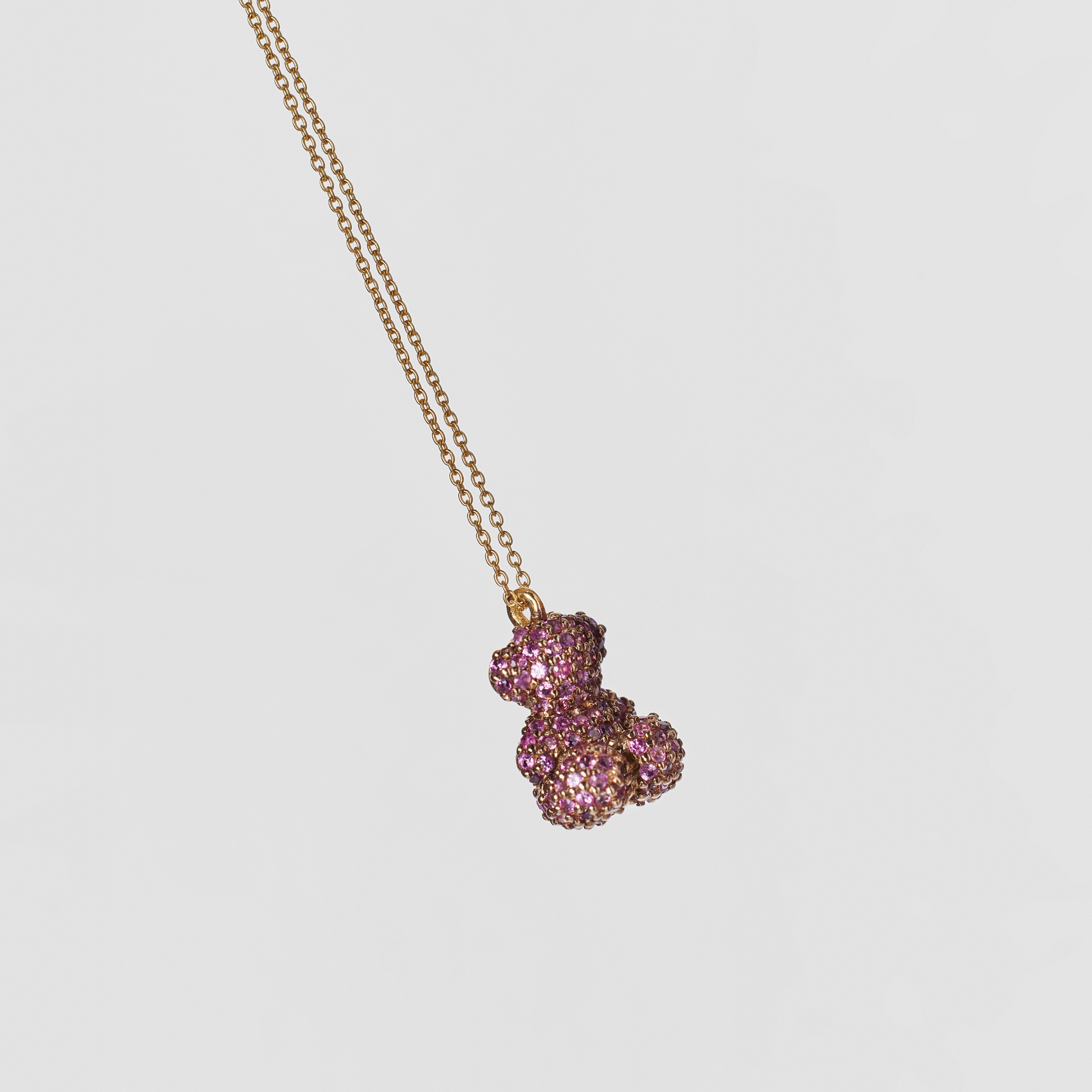 Collar oso de zafiros y oro Bold Bear
