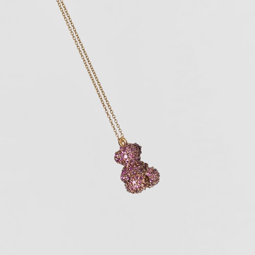 Sapphire and gold Bold Bear necklace