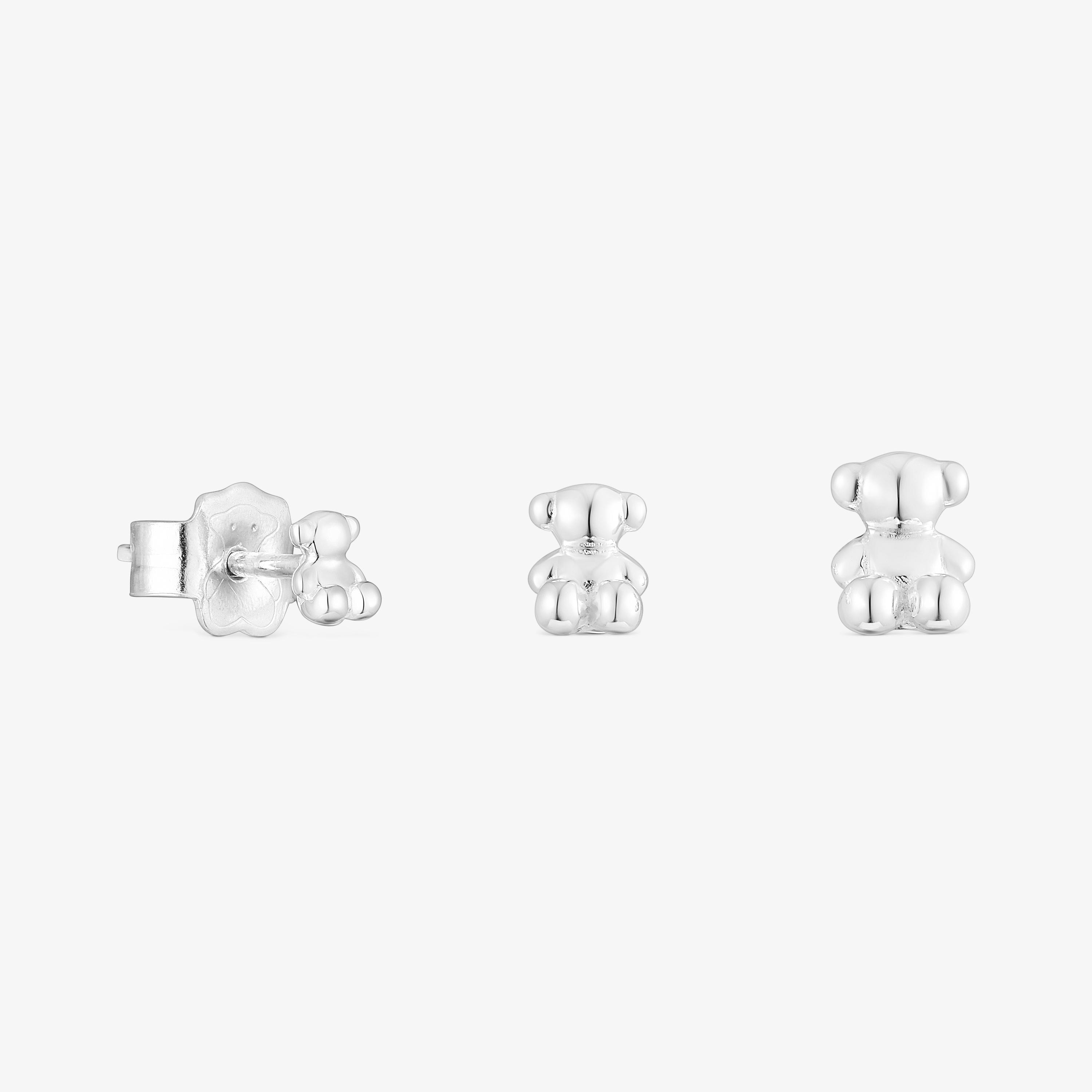 Set of silver Bold Bear earrings