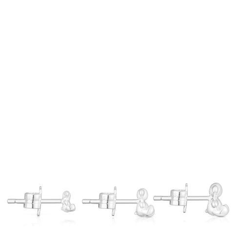 Pack de pendientes de plata oso Bold Bear