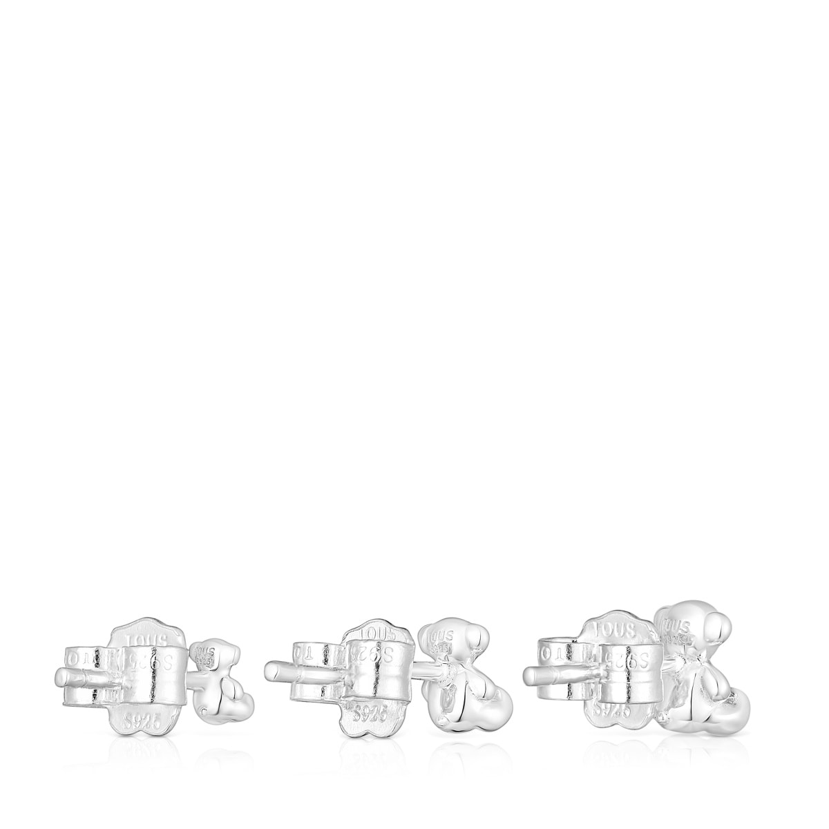 Set of silver Bold Bear earrings