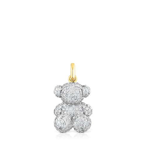 1,30ct-diamond and gold Bold Bear pendant