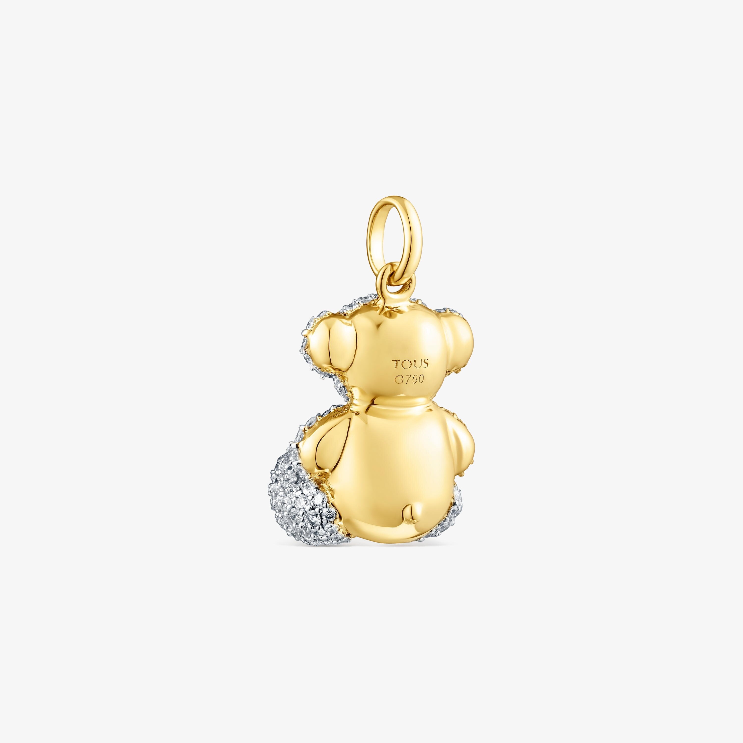 1.30ct-diamond and 18K solid gold Bold Bear pendant