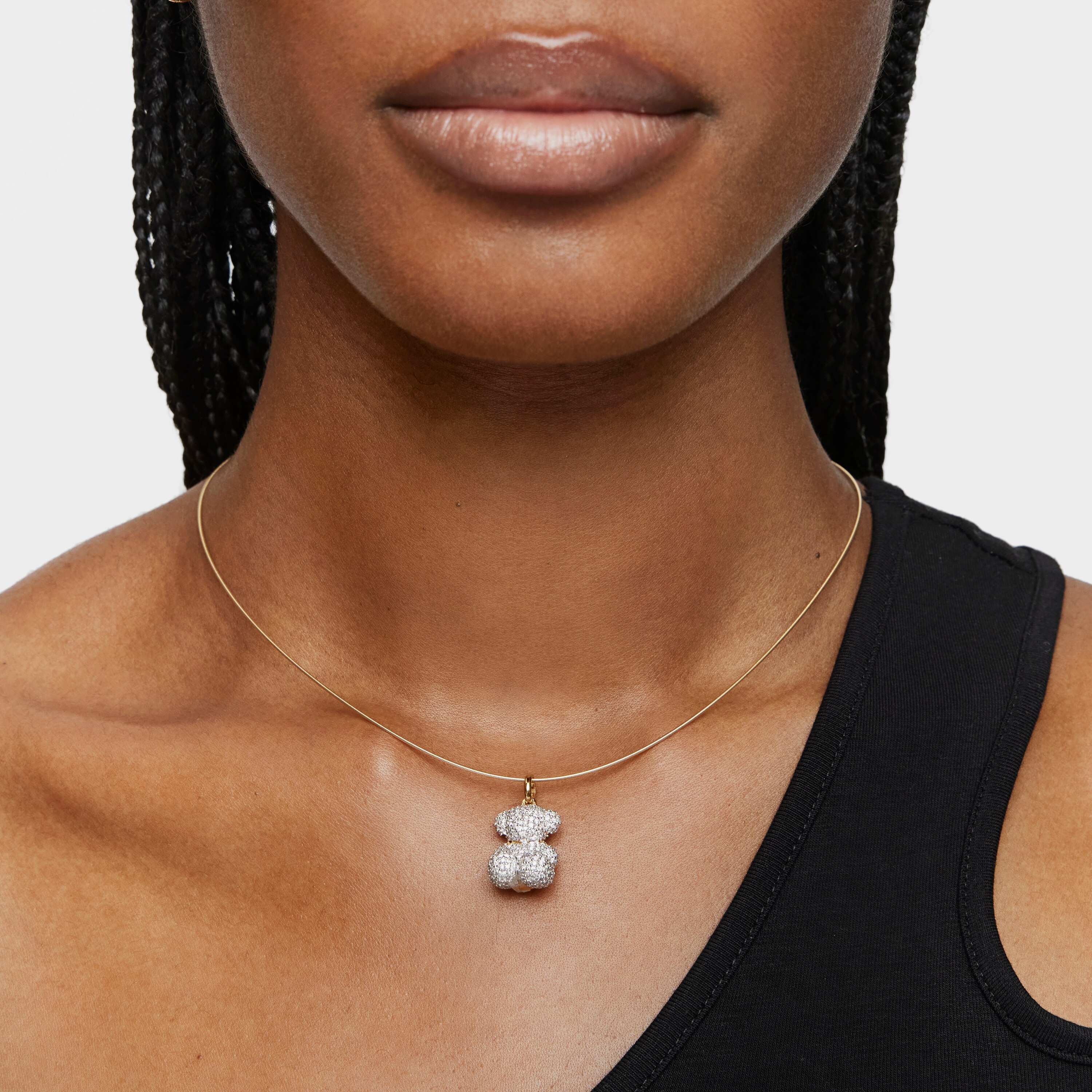 1.30ct-diamond and 18K solid gold Bold Bear pendant