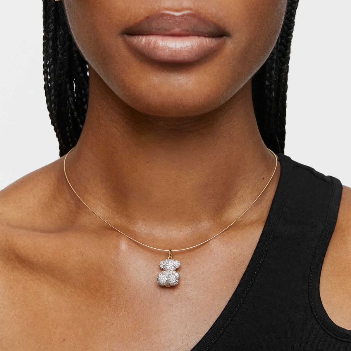 1,30ct-diamond and gold Bold Bear pendant
