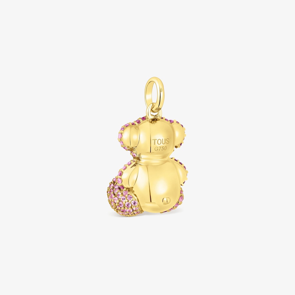 Sapphire and 18K solid gold Bold Bear pendant