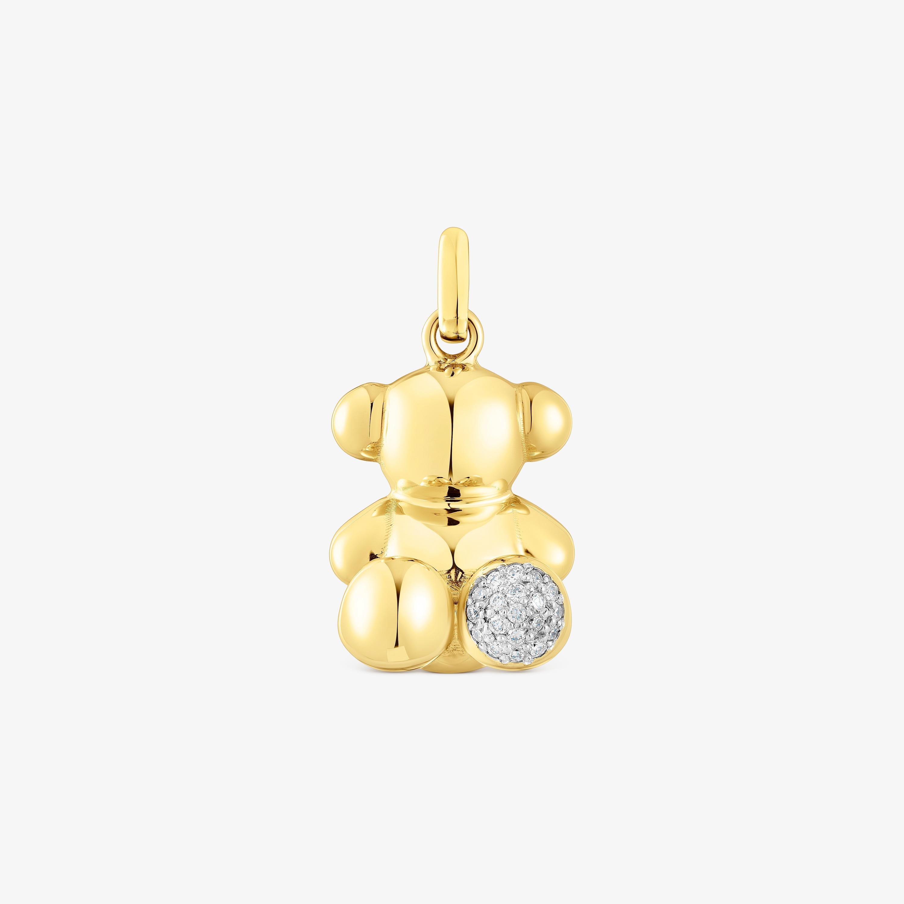 TOUS ゴールドトーン クマ型チャームK18 0.08ct-diamond and 18K solid gold Bold Bear pendant | TOUS