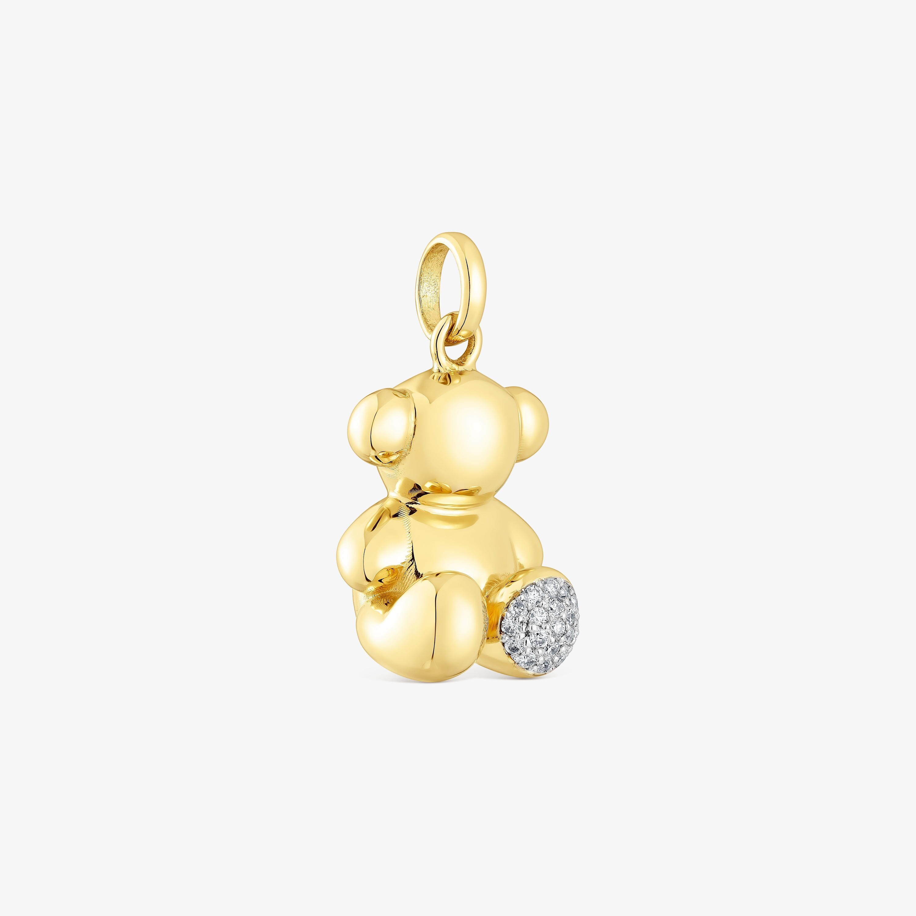 0.08ct-diamond and 18K solid gold Bold Bear pendant