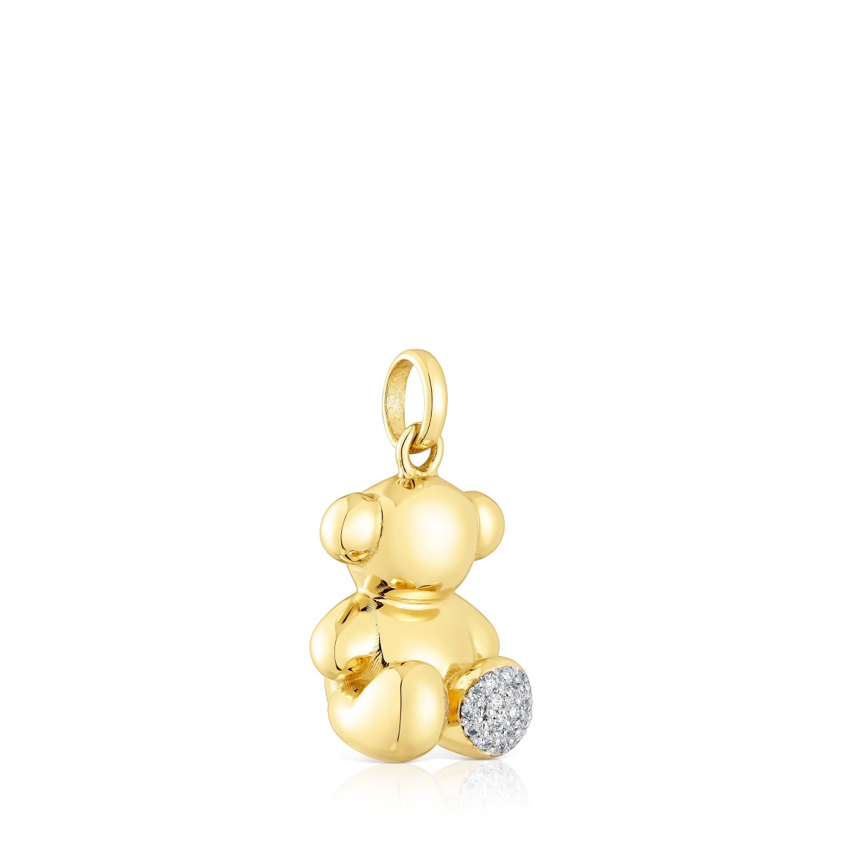 0,08ct-diamond and gold Bold Bear pendant