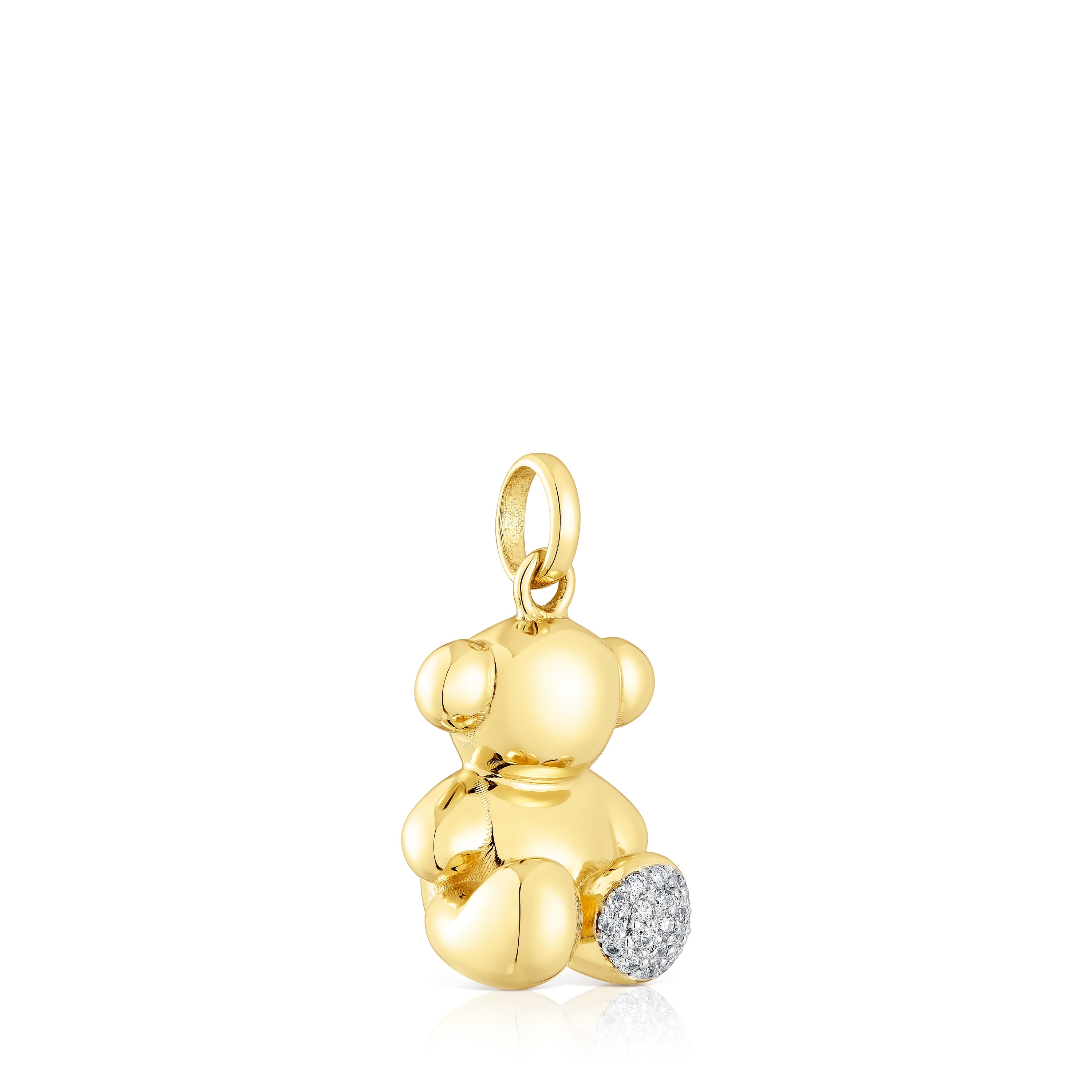 0,08ct-diamond and gold Bold Bear pendant