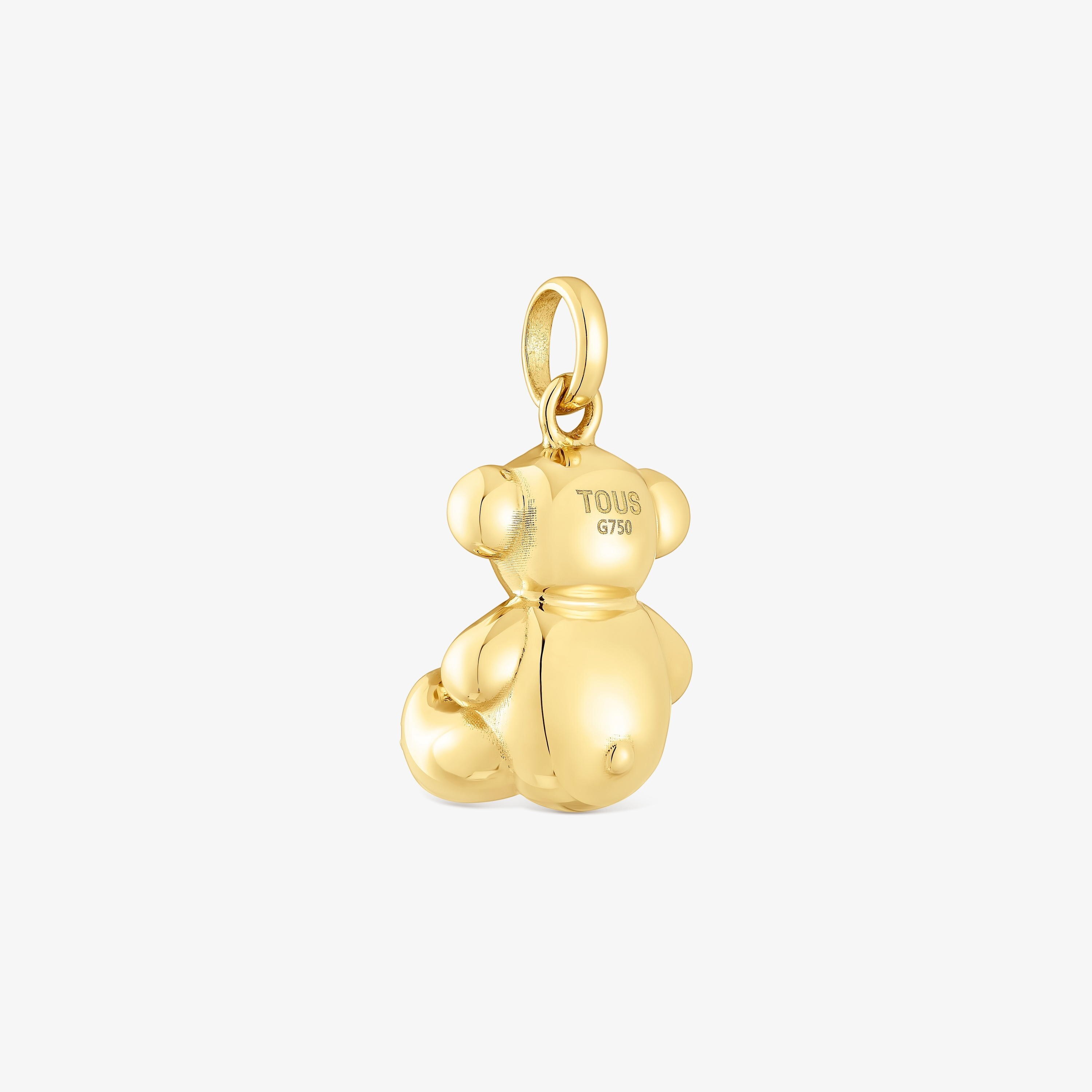 0.08ct-diamond and 18K solid gold Bold Bear pendant