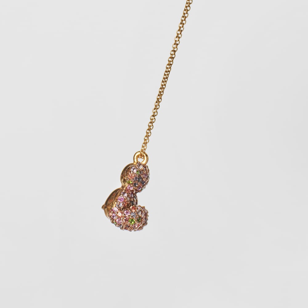 Gemstone and gold Bold Bear necklace