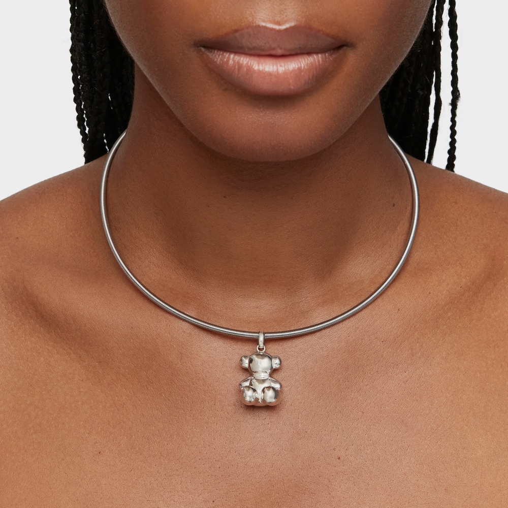 Colgante oso grande de plata Bold Bear