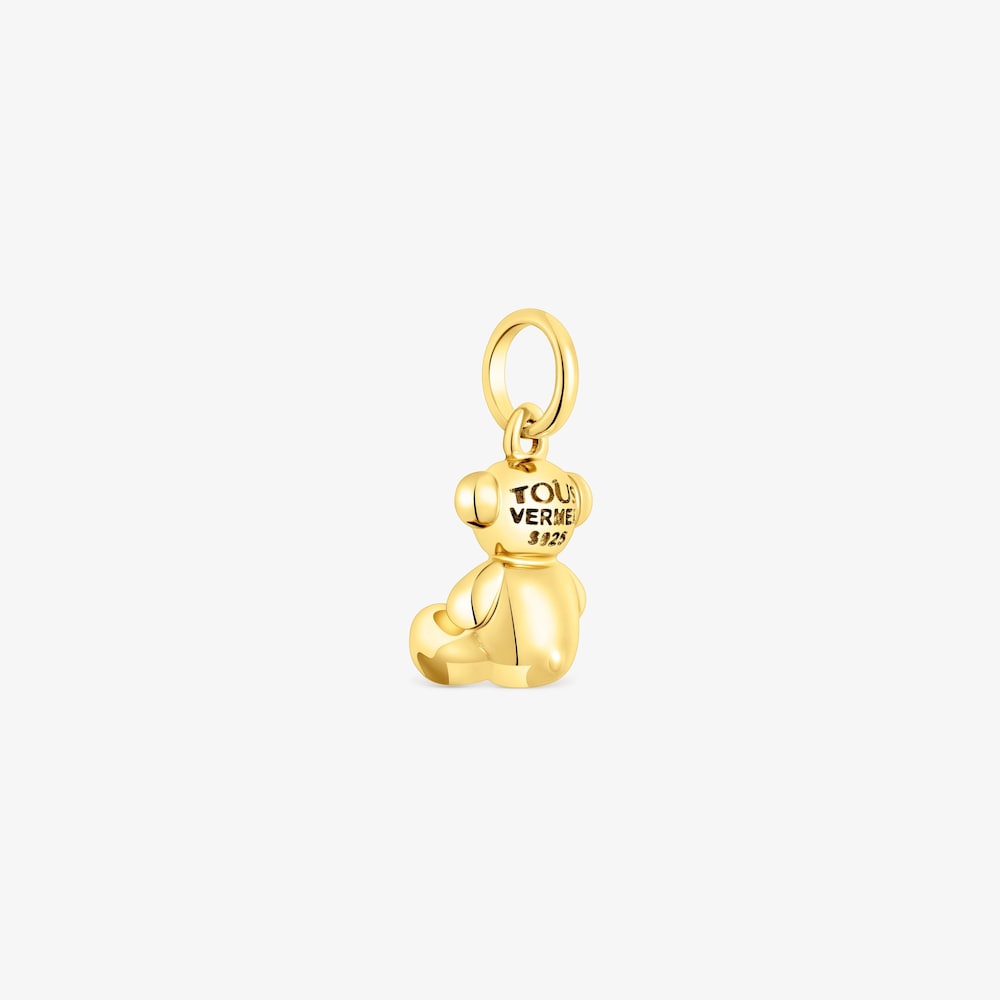Small silver vermeil Bold Bear pendant