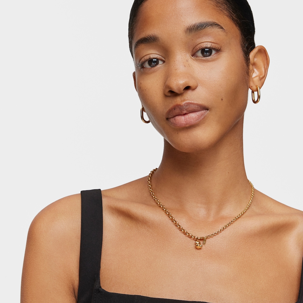 Small silver vermeil Bold Bear pendant