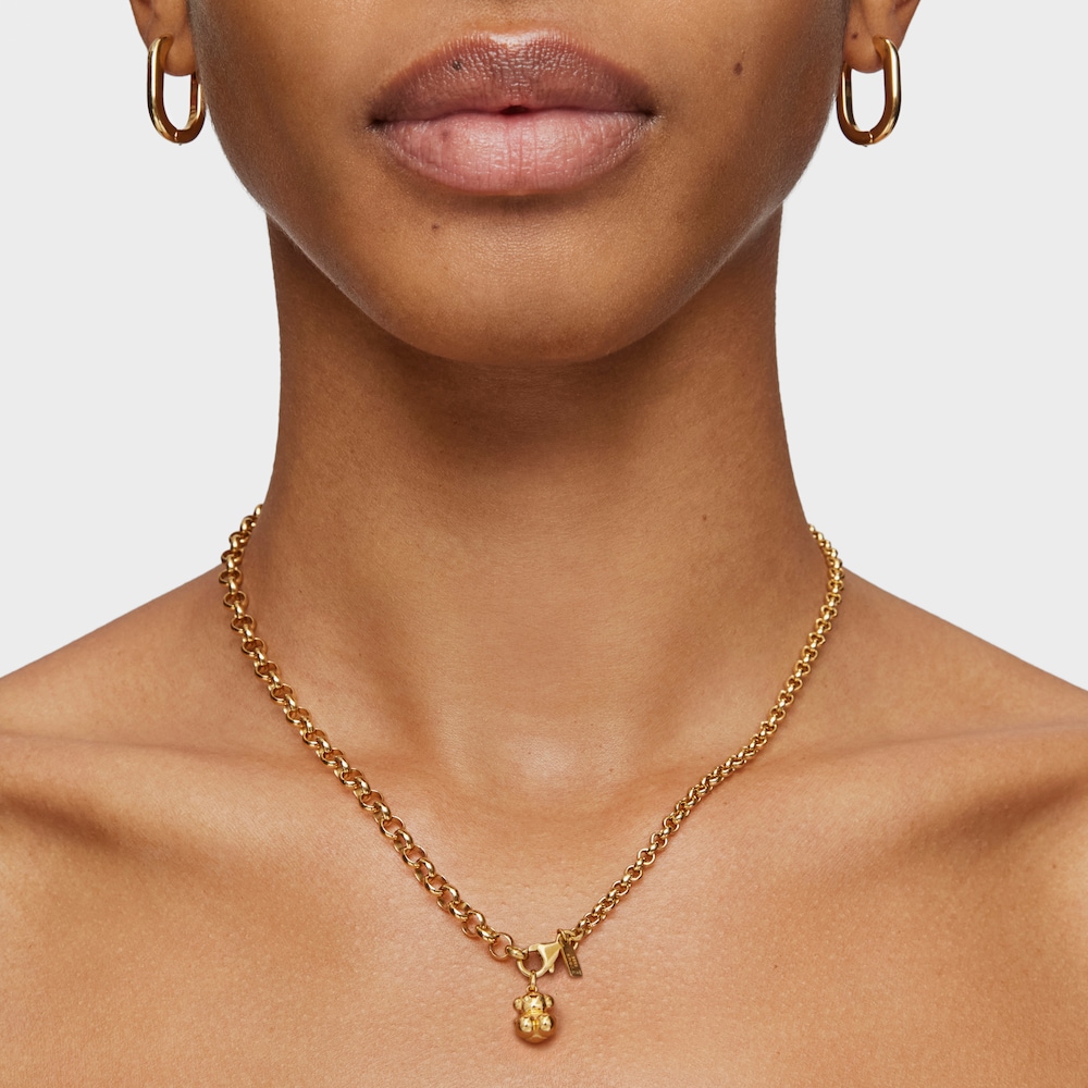 Small silver vermeil Bold Bear pendant