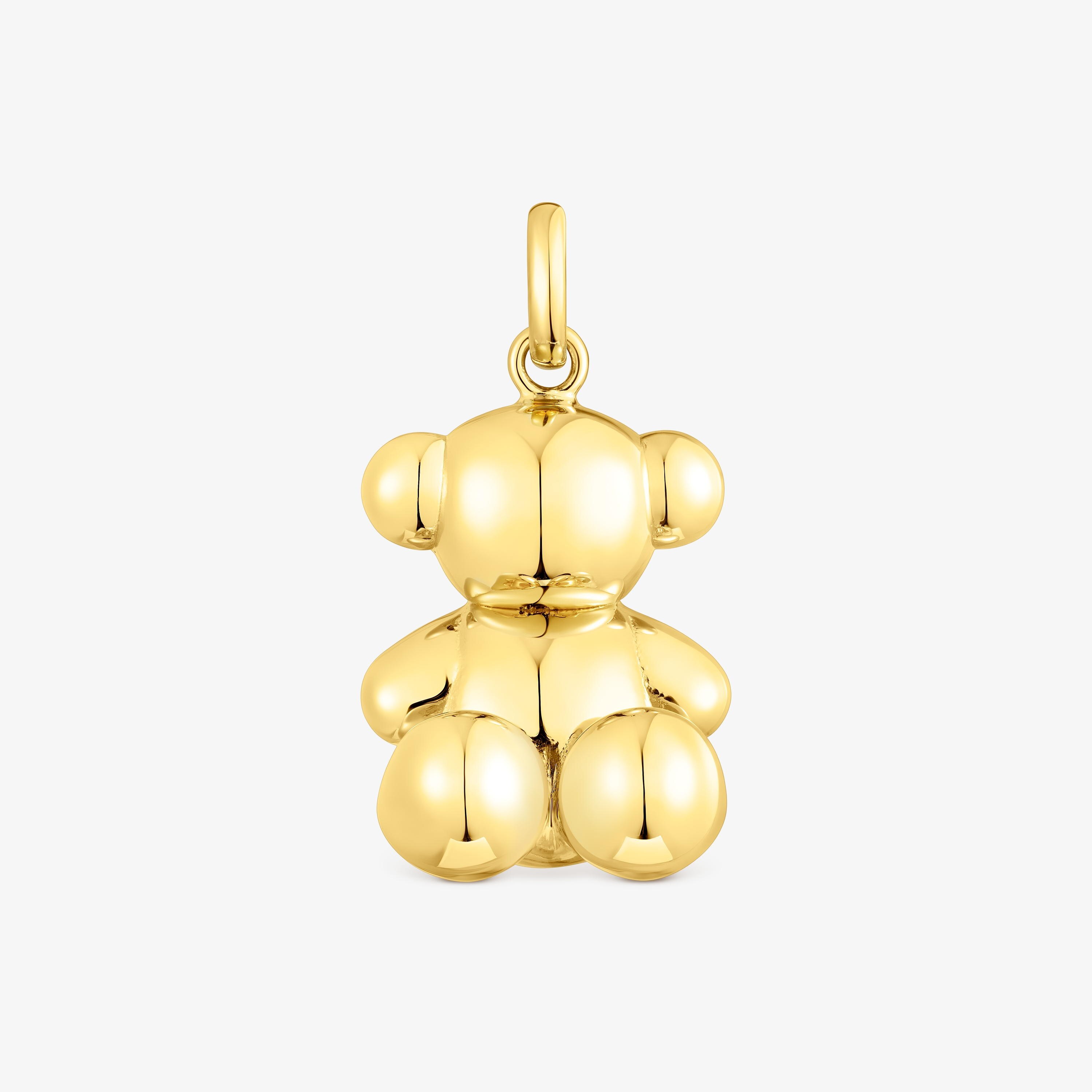 Large silver vermeil Bold Bear pendant