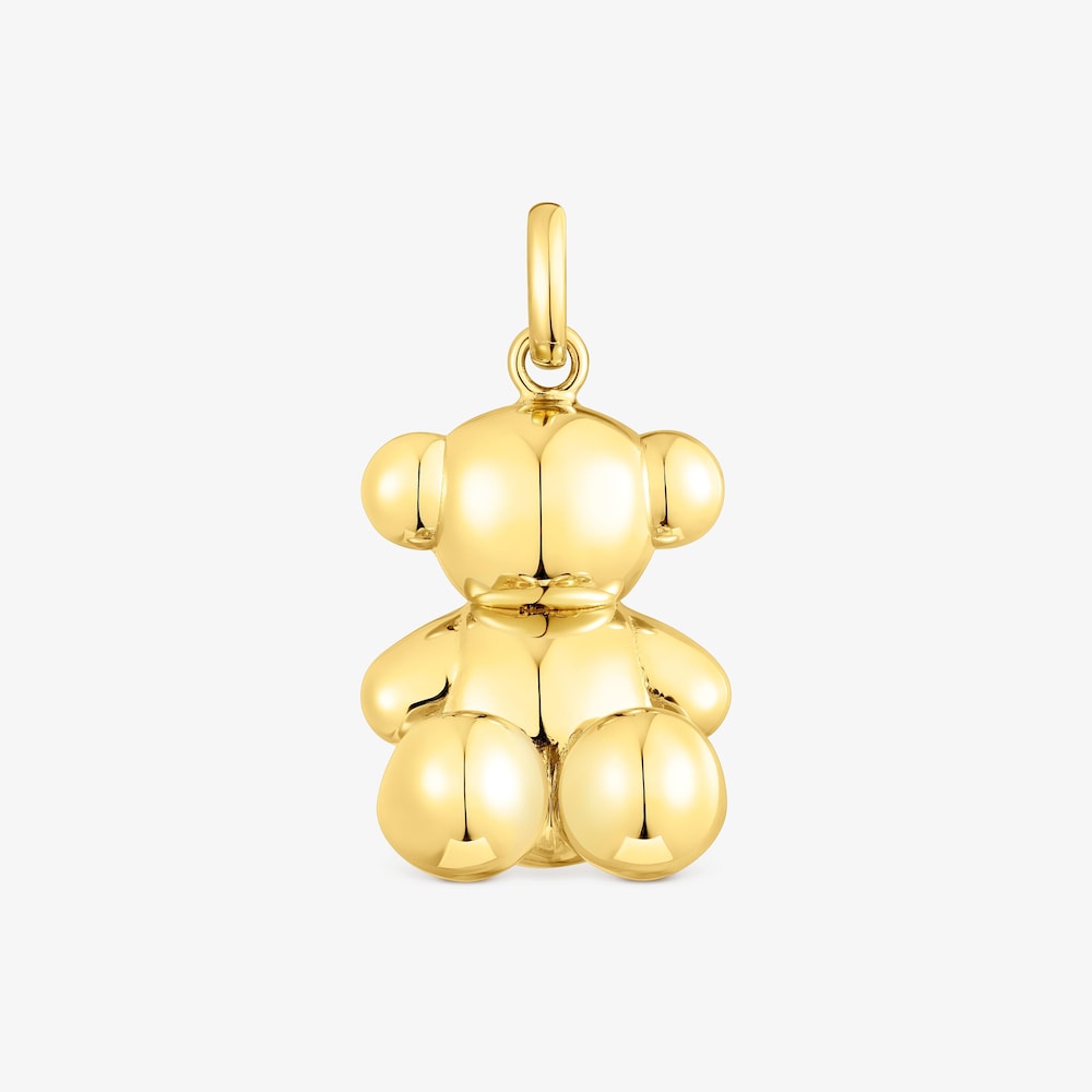 Colgante oso grande con ba&ntilde;o de oro 18 kt sobre plata Bold Bear