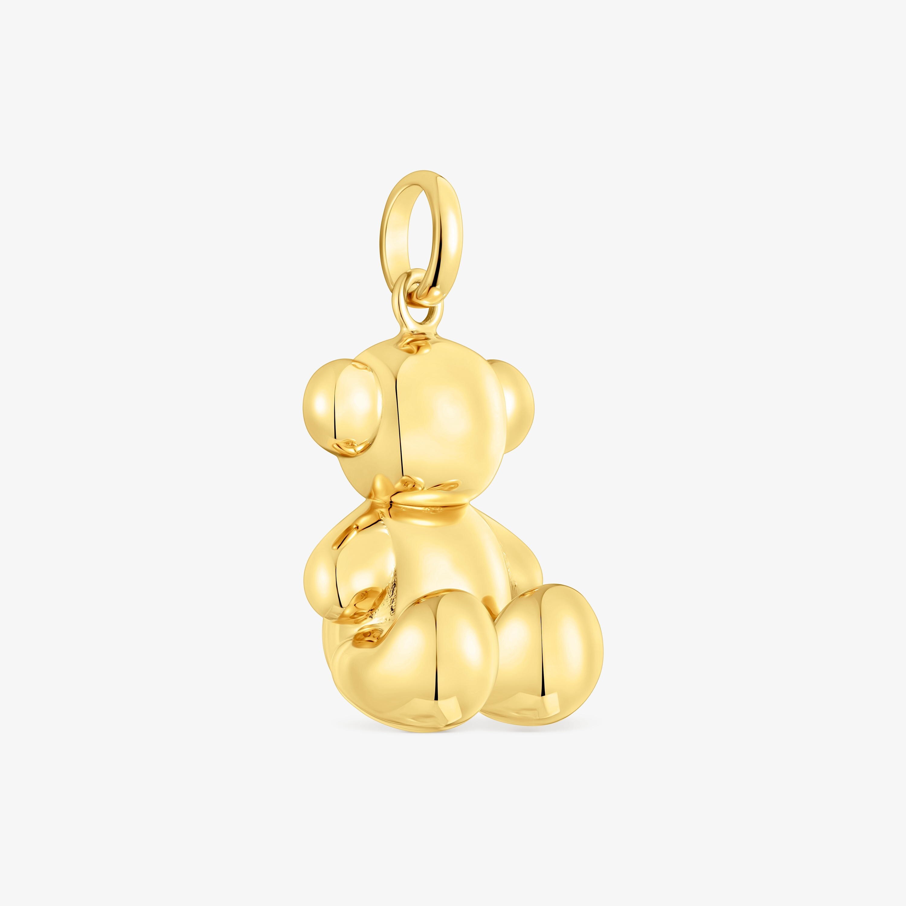 Large silver vermeil Bold Bear pendant