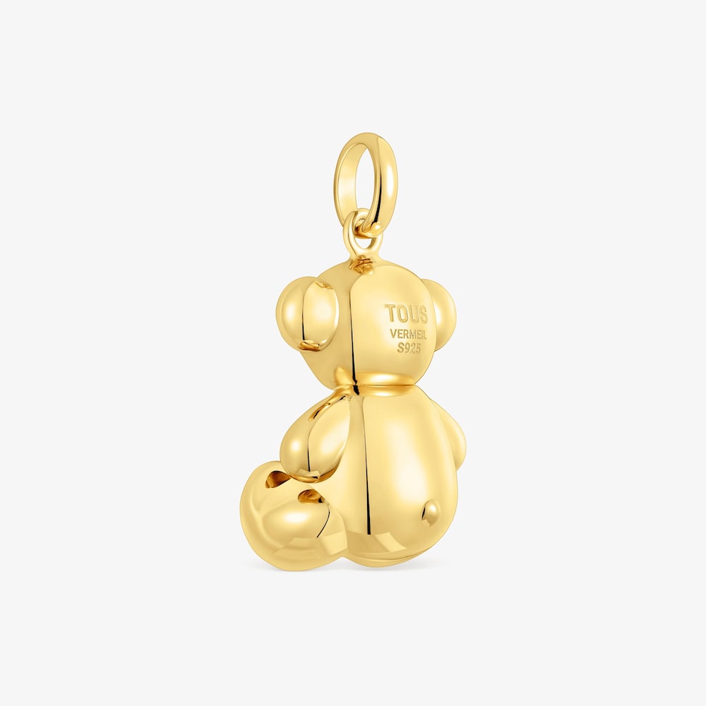 Colgante oso grande con ba&ntilde;o de oro 18 kt sobre plata Bold Bear