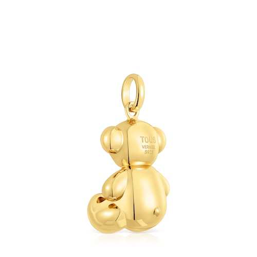 Large silver vermeil Bold Bear pendant