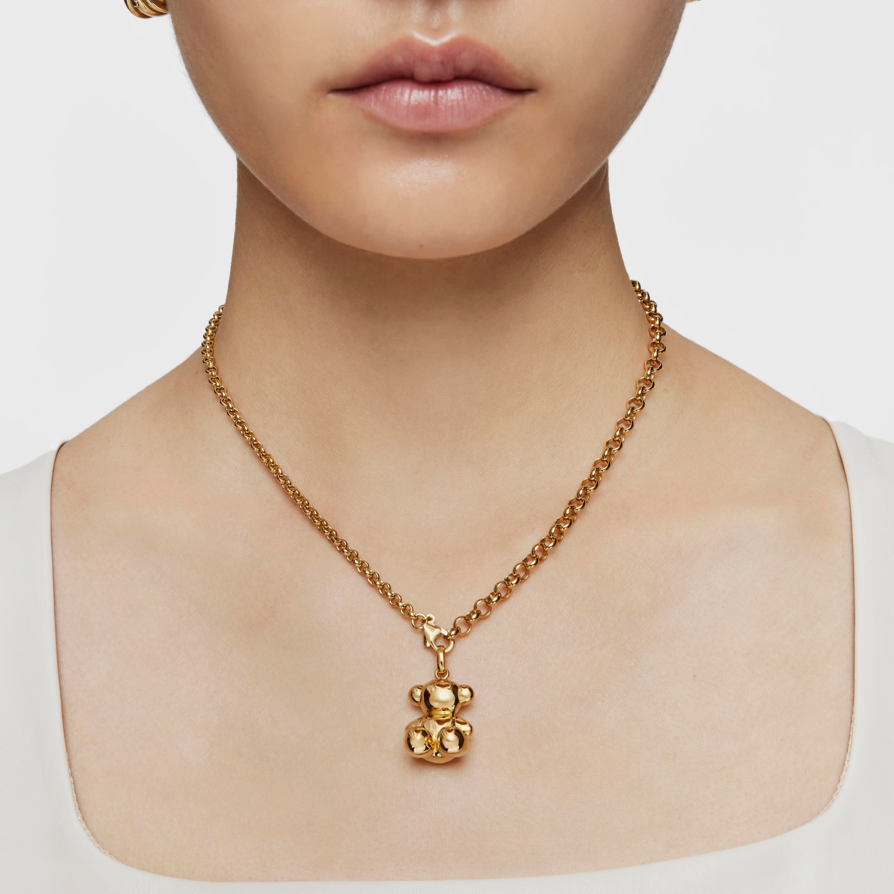 Large silver vermeil Bold Bear pendant