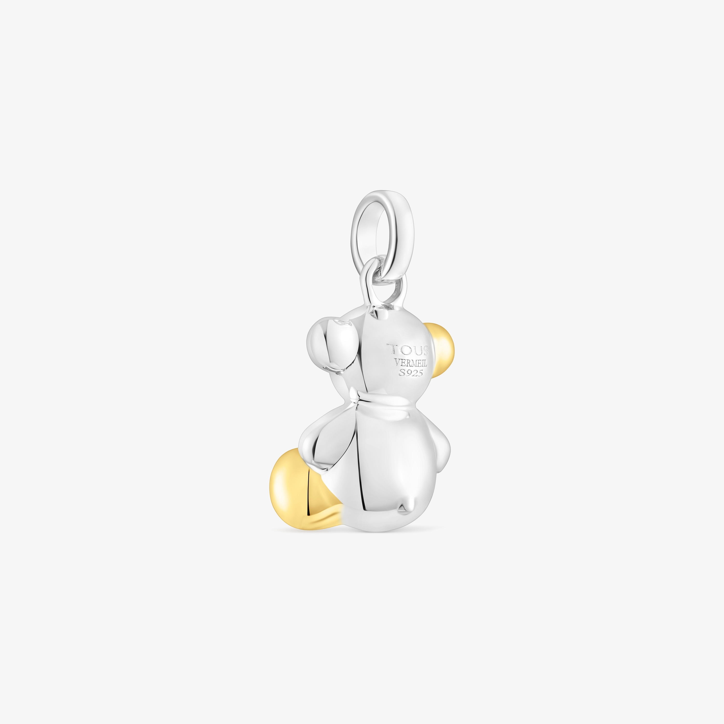 Silver and silver vermeil Bold Bear pendant