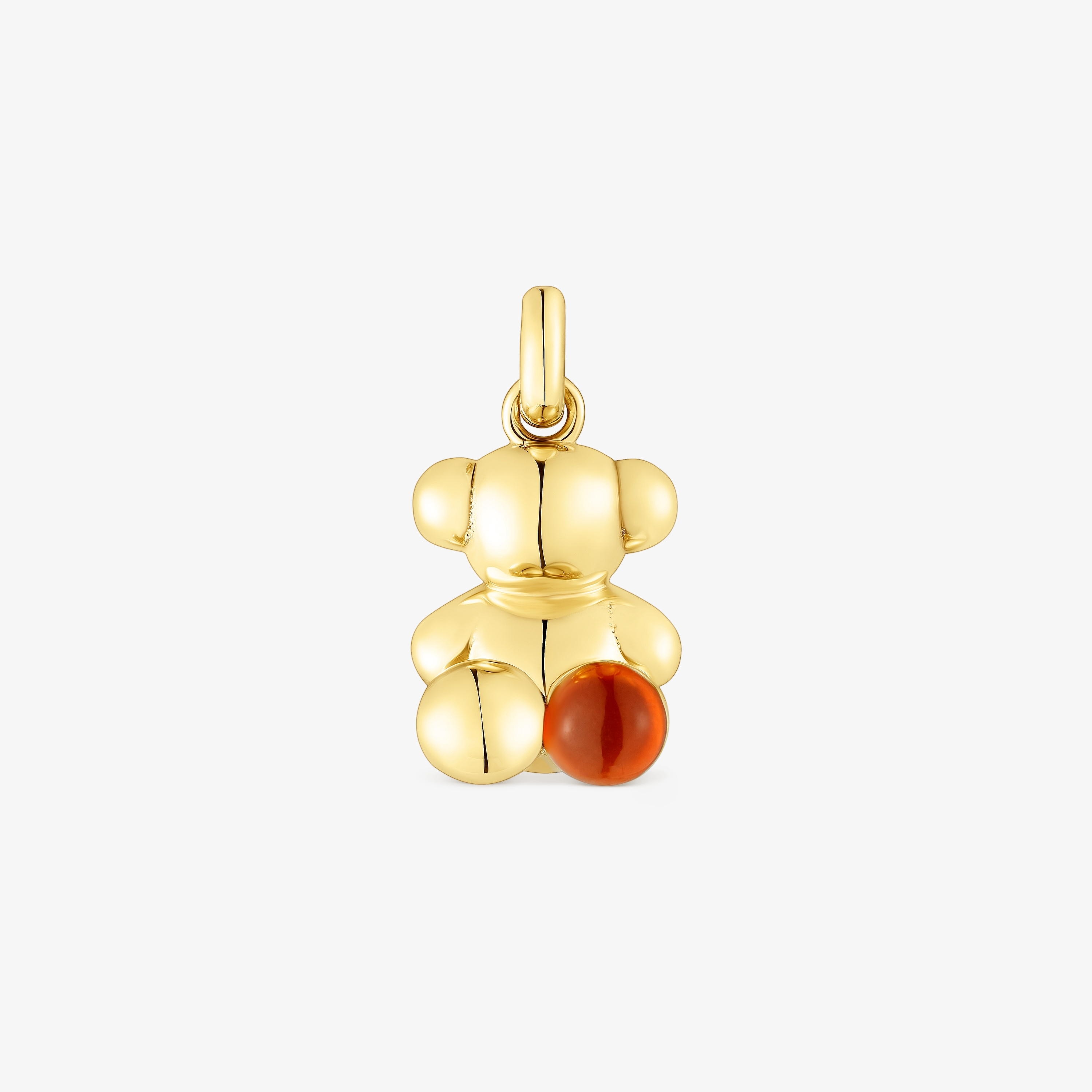Silver vermeil Bold Bear pendant with carnelian