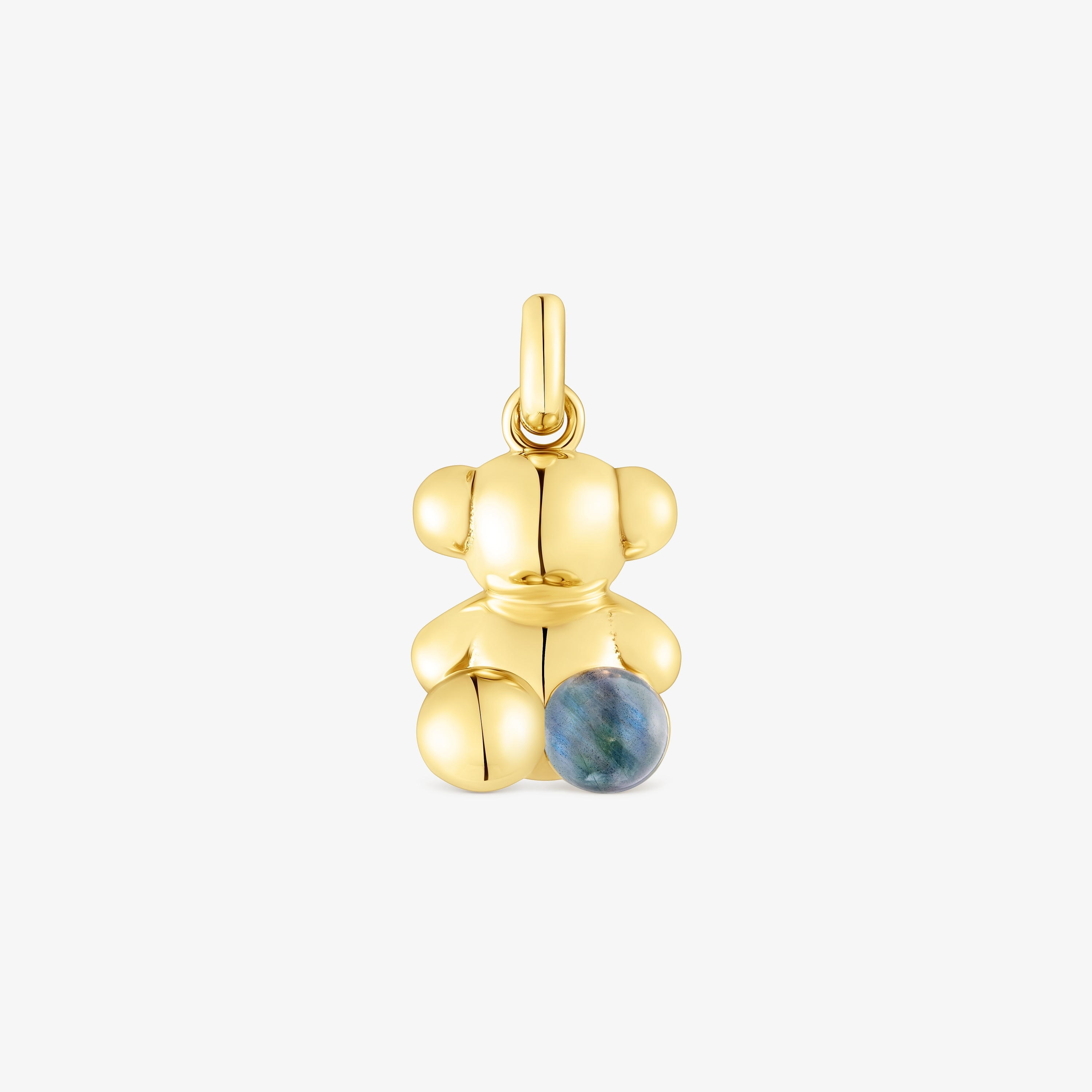 Silver vermeil Bold Bear pendant with labradorite | TOUS