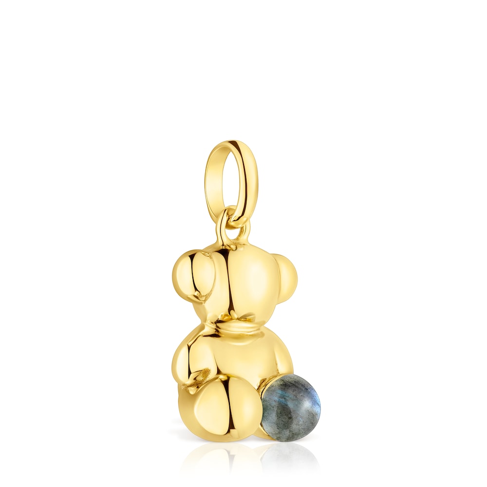 Colgante oso grande con baño de oro 18 kt sobre plata y labradorita Bold Bear Colgante oso grande con baño de oro 18 kt sobre plata y labradorita Bold Bear