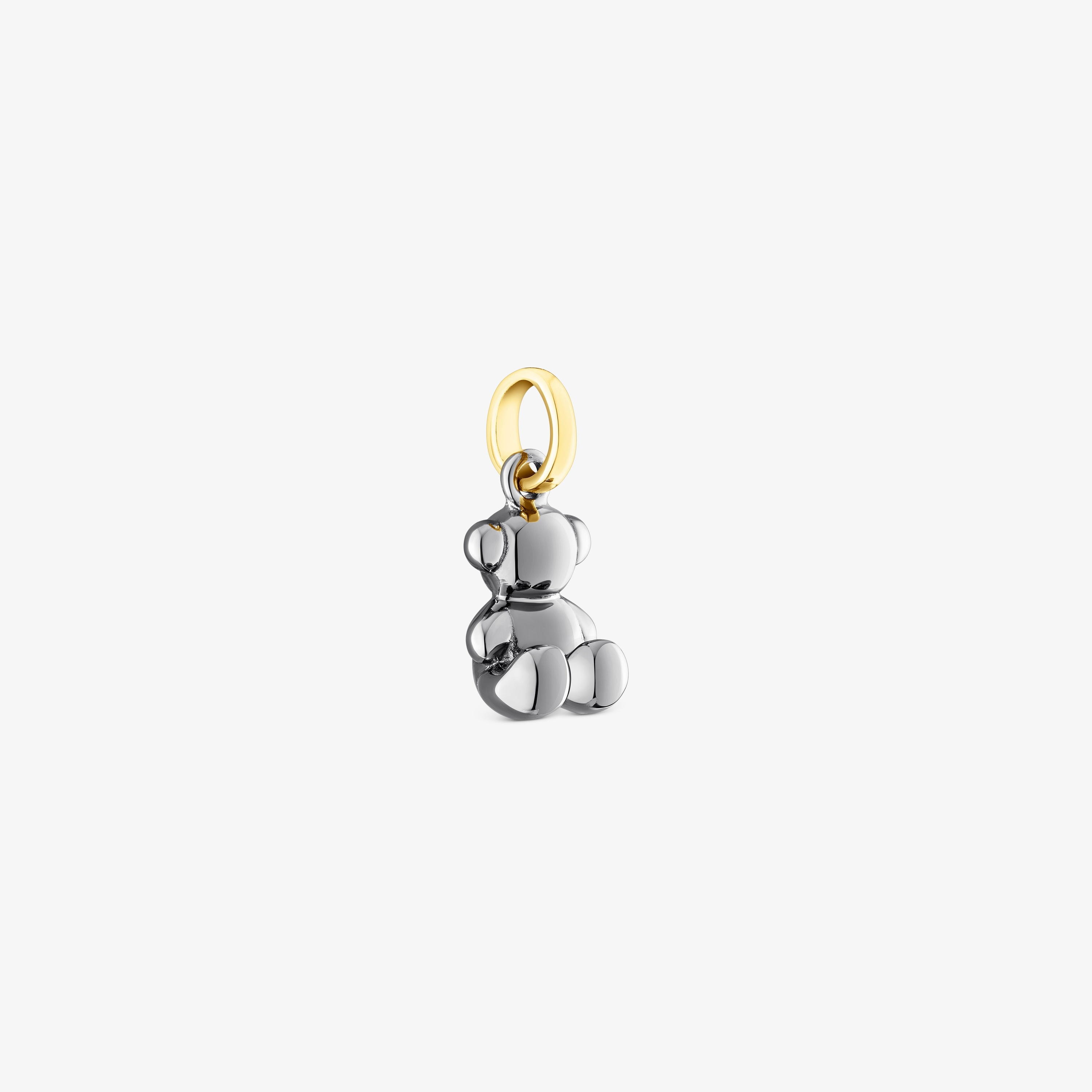Dark silver and silver vermeil Bold Bear Bear pendant