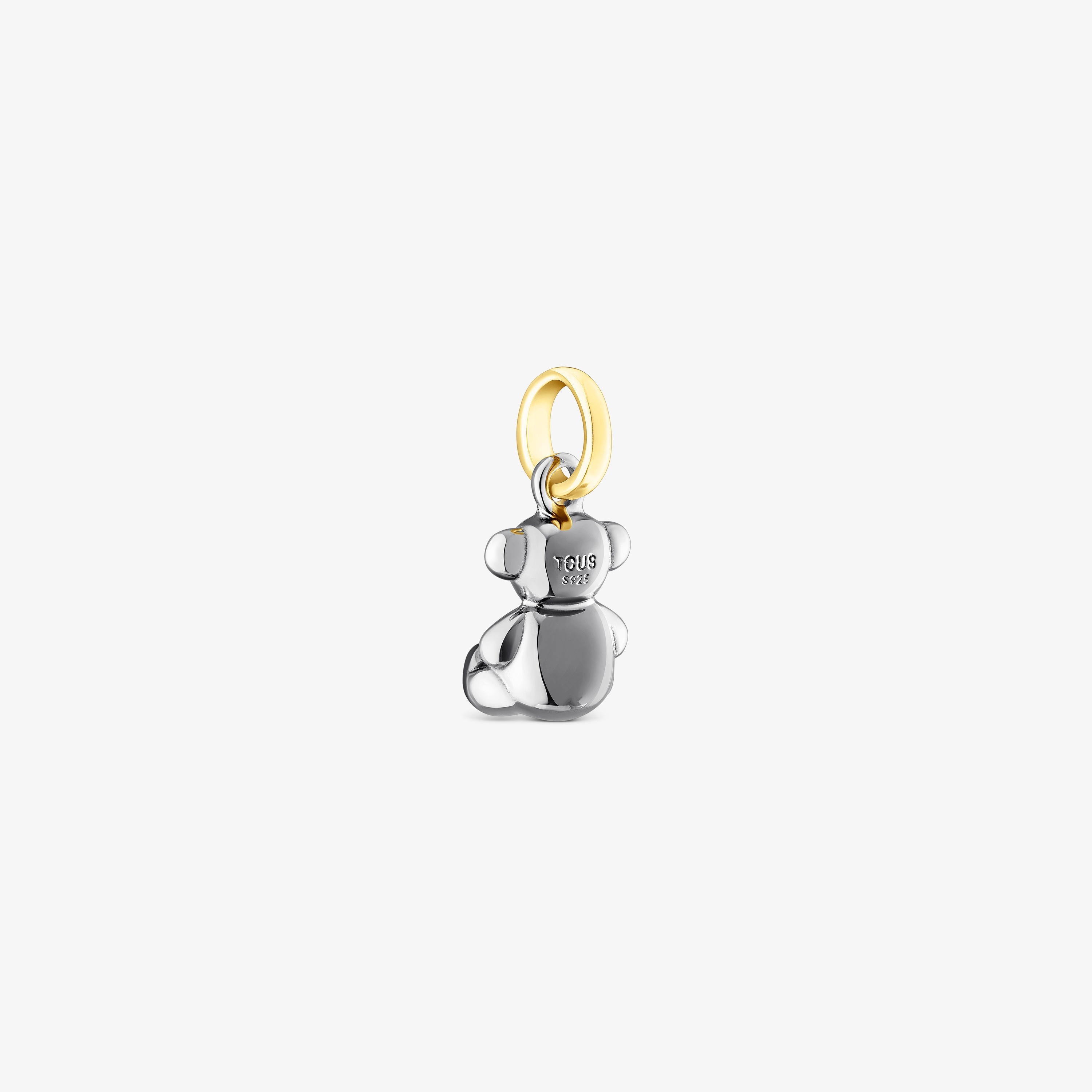 Dark silver and silver vermeil Bold Bear Bear pendant