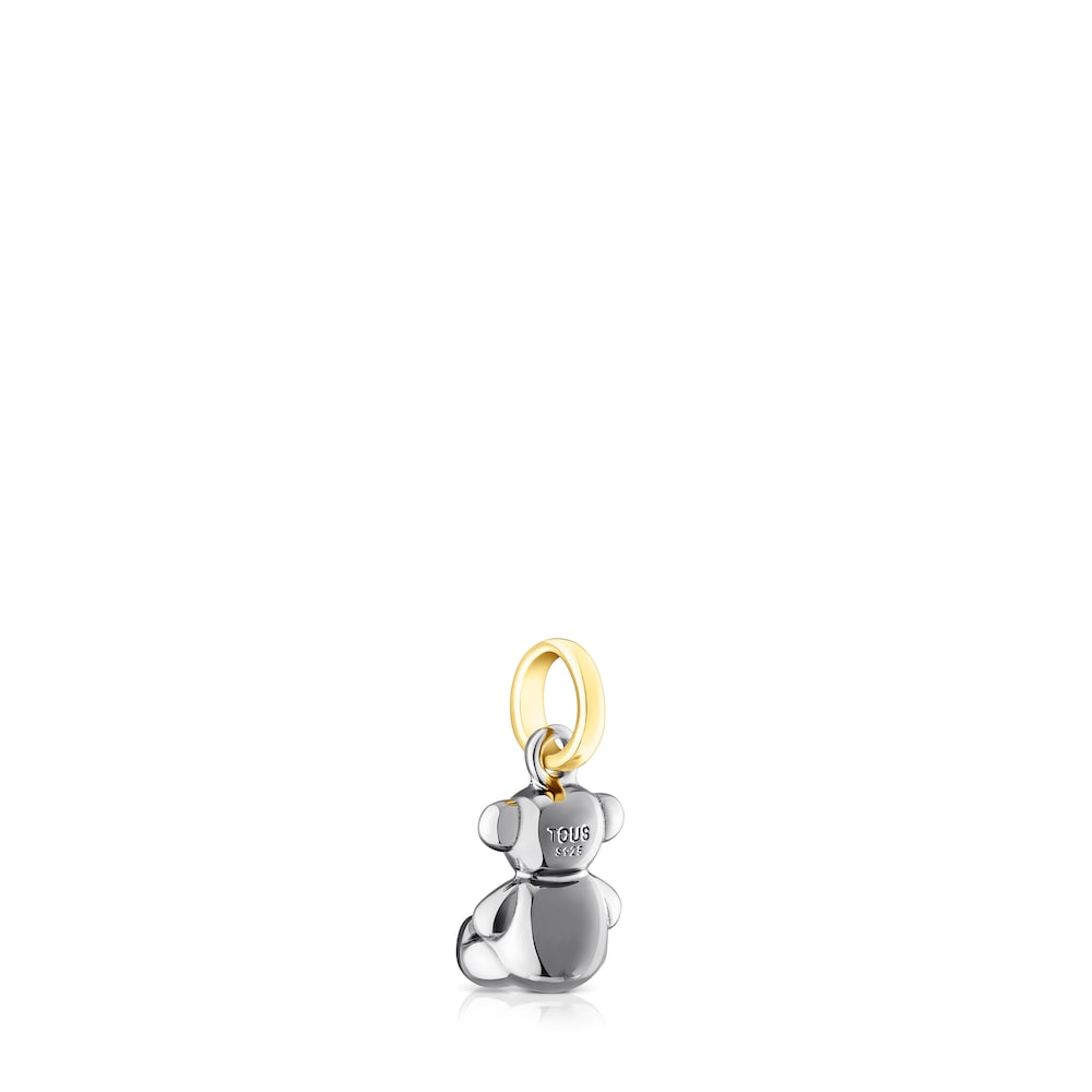Colgante oso de plata dark silver con baño de oro 18 kt sobre plata Bold Bear image number 2