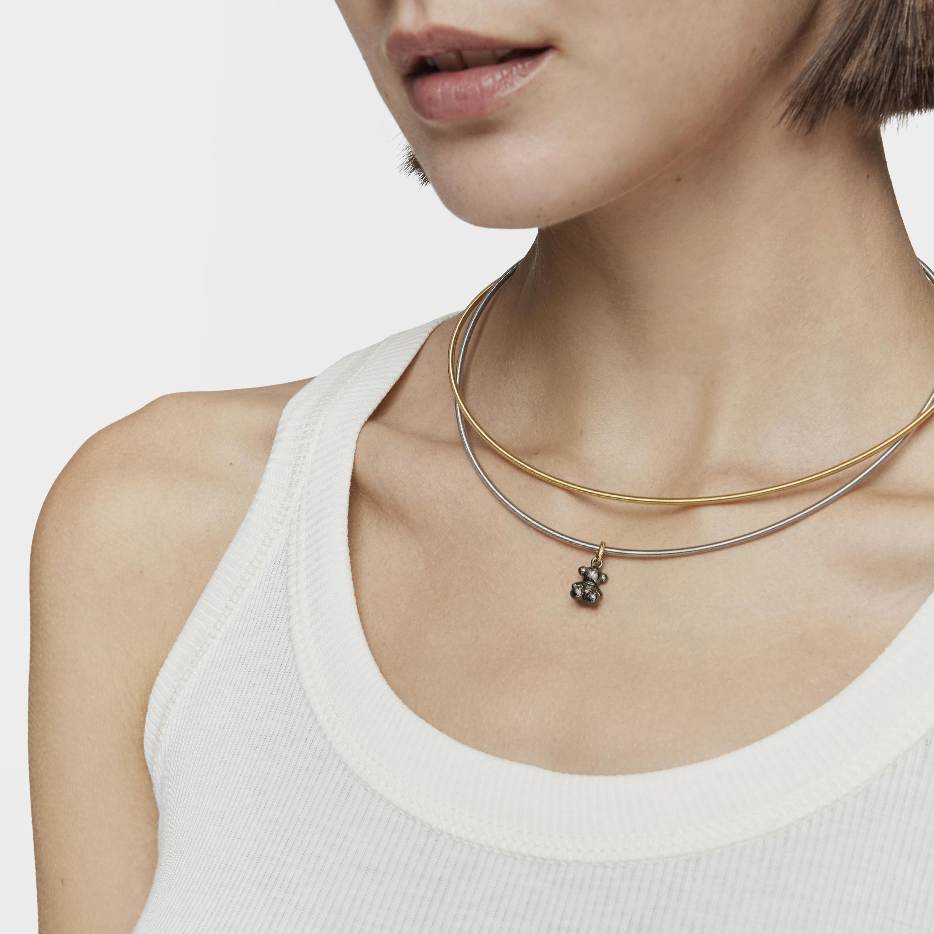 Dark silver and silver vermeil Bold Bear Bear pendant