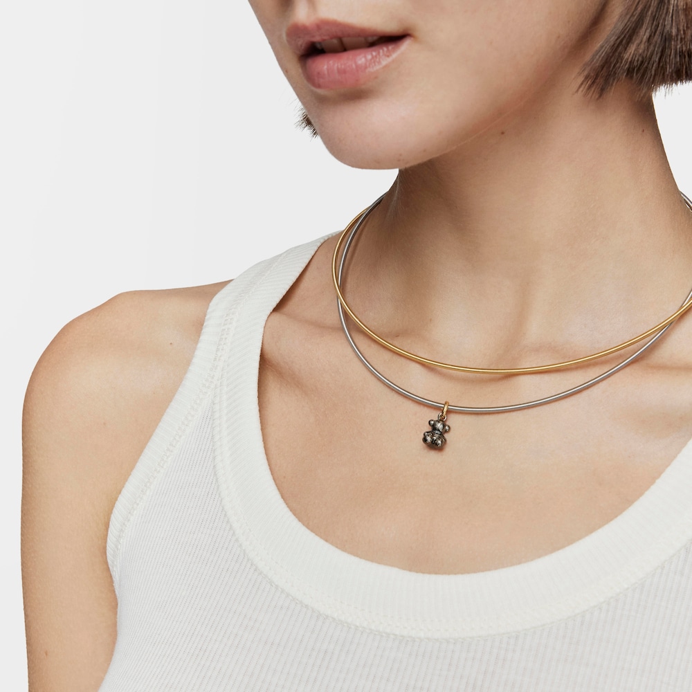 Pr&iacute;vesok v&nbsp;tvare medved&iacute;ka z&nbsp;tmav&eacute;ho striebra a&nbsp;pozl&aacute;ten&eacute;ho striebra Bold Bear