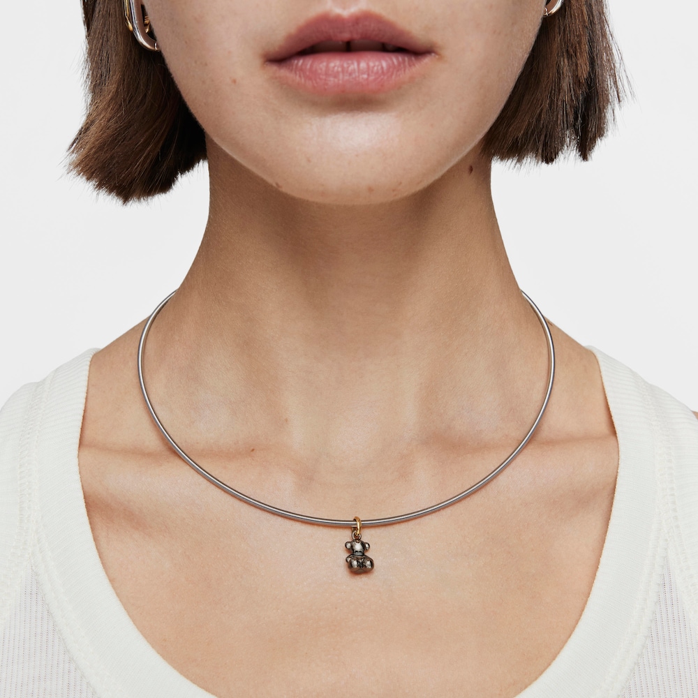 Pr&iacute;vesok v&nbsp;tvare medved&iacute;ka z&nbsp;tmav&eacute;ho striebra a&nbsp;pozl&aacute;ten&eacute;ho striebra Bold Bear