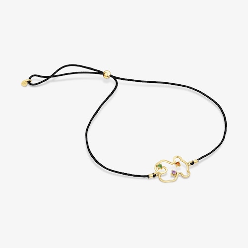 Pulsera de nylon, oso de oro y gemas Tsuri
