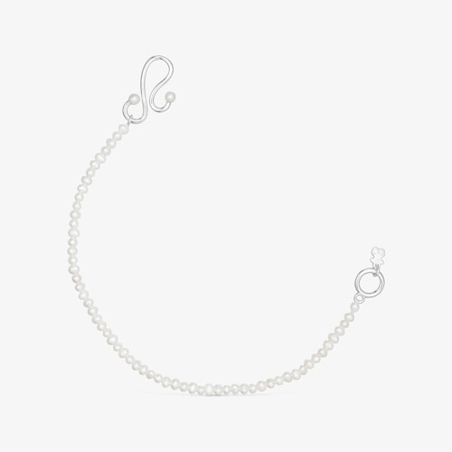 Pulseira de p&eacute;rolas cultivadas e prata Tsuri