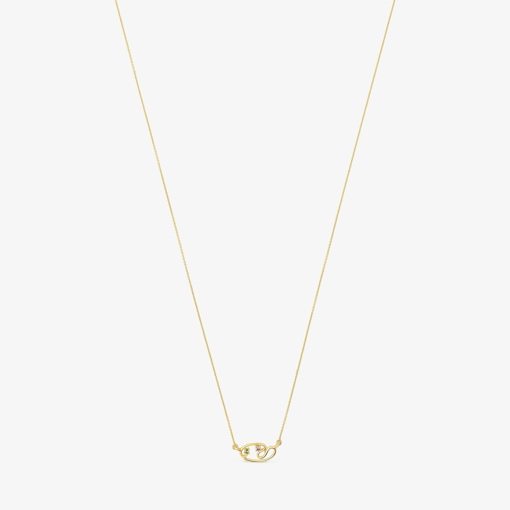 Naszyjnik Tsuri ze złota, z kamieniami szlachetnymi