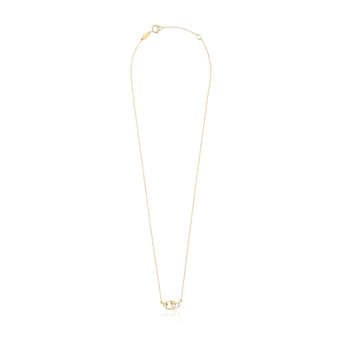 Gold Tsuri necklace with gemstones