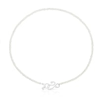Collar de perlas cultivadas y motivo plata Tsuri