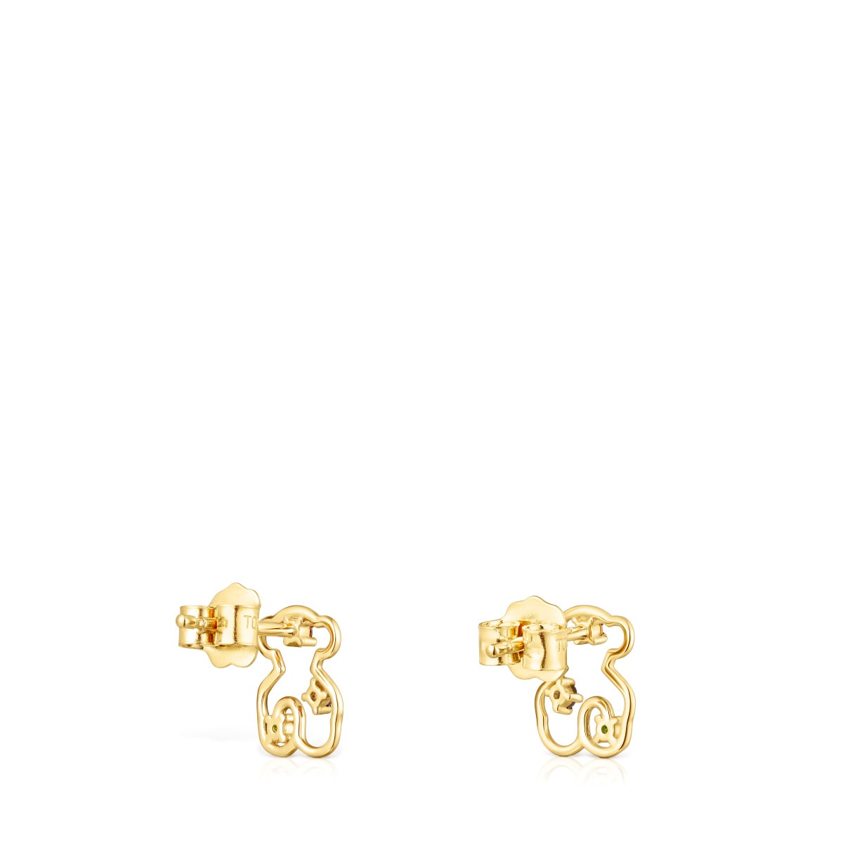 Gold Tsuri Bear earrings with gemstones