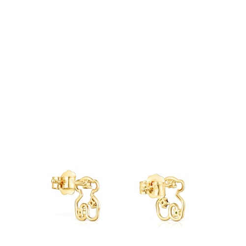 Pendientes oso de oro y gemas Tsuri