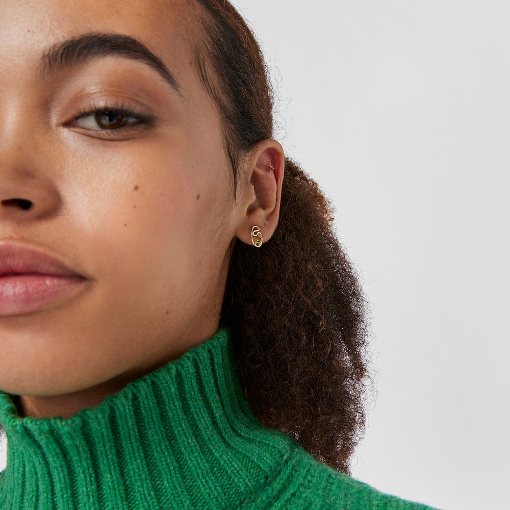 Kolczyki Tsuri ze złota, z kamieniami szlachetnymi